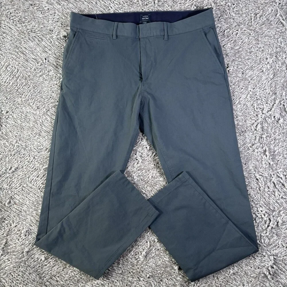 J Crew 484 Tech Pants Mens 34x32 Slim Blue Stretch Performance Golf Preppy Work